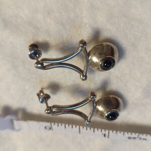 Elegant Sterling Silver and Black Onyx Earrings